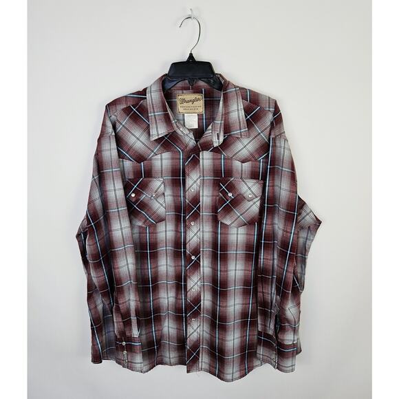 Wrangler Western Fashion Snap Shirt Mens Size XL XXL Pearl Snap Rodeo Cowboy - Picture 2 of 10